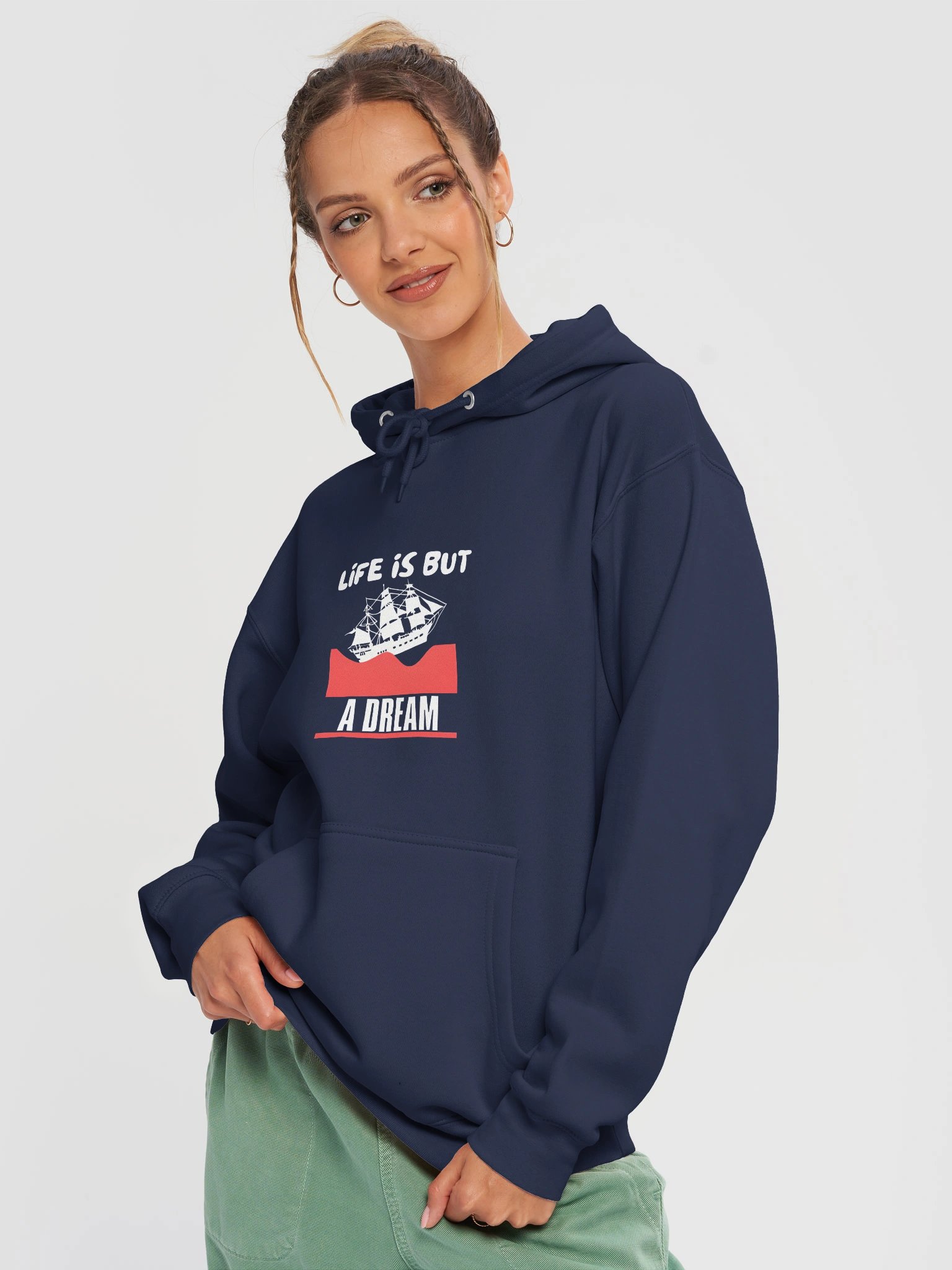 "LIfe Is But A Dream" Dreamwave Sailing Ship Hoodie product image (3)