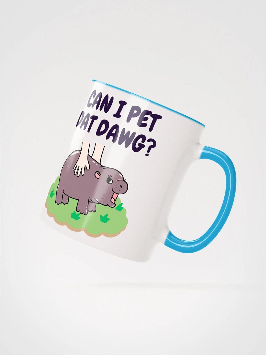 MOODENG'S CAN I PET DAT DAWG? CERAMIC MUG WITH COLOR INSIDE product image (3)