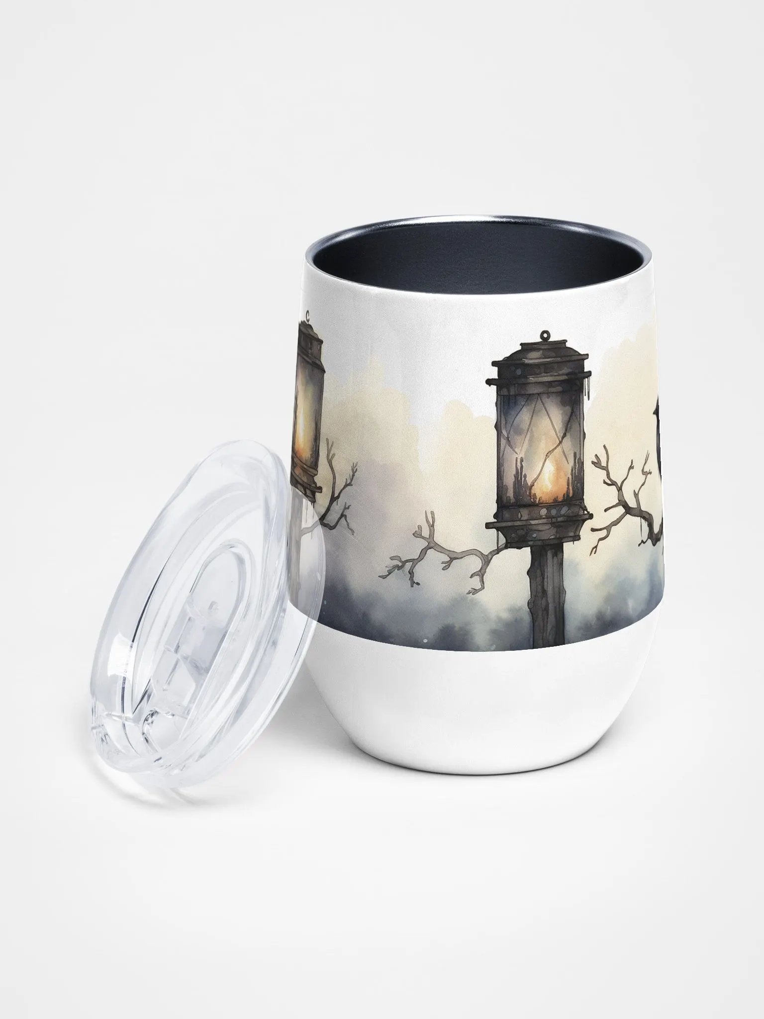 Dreamy Wine Tumbler with Lantern and Black Bird product image (2)