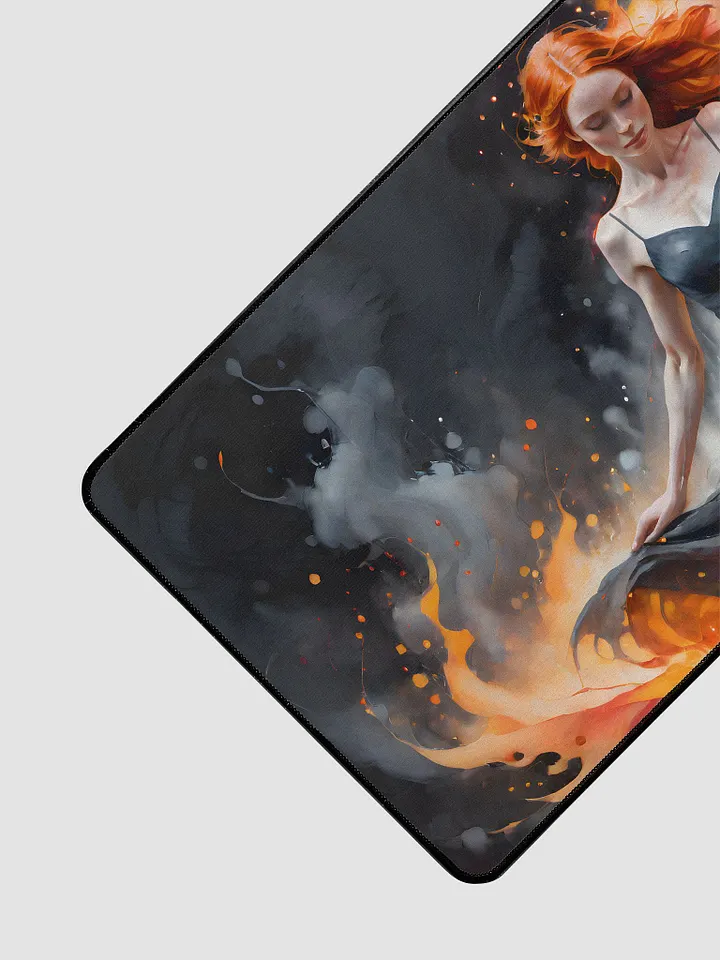 Desk Mat (31.5x15.5 inches) - Redhead and Flames Painting product image (2)