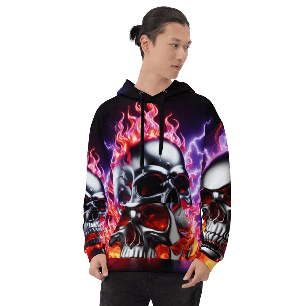 All-Over Recycled Clothing - Unisex Skull Hoodie #18 product image (8)