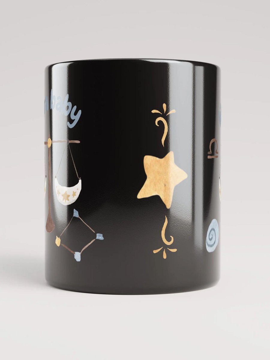 Libra Baby September 23 – October 23 BLACK GLOSSY MUG Baby Gift, New Baby Gift, Fun Astrology Gift product image (10)