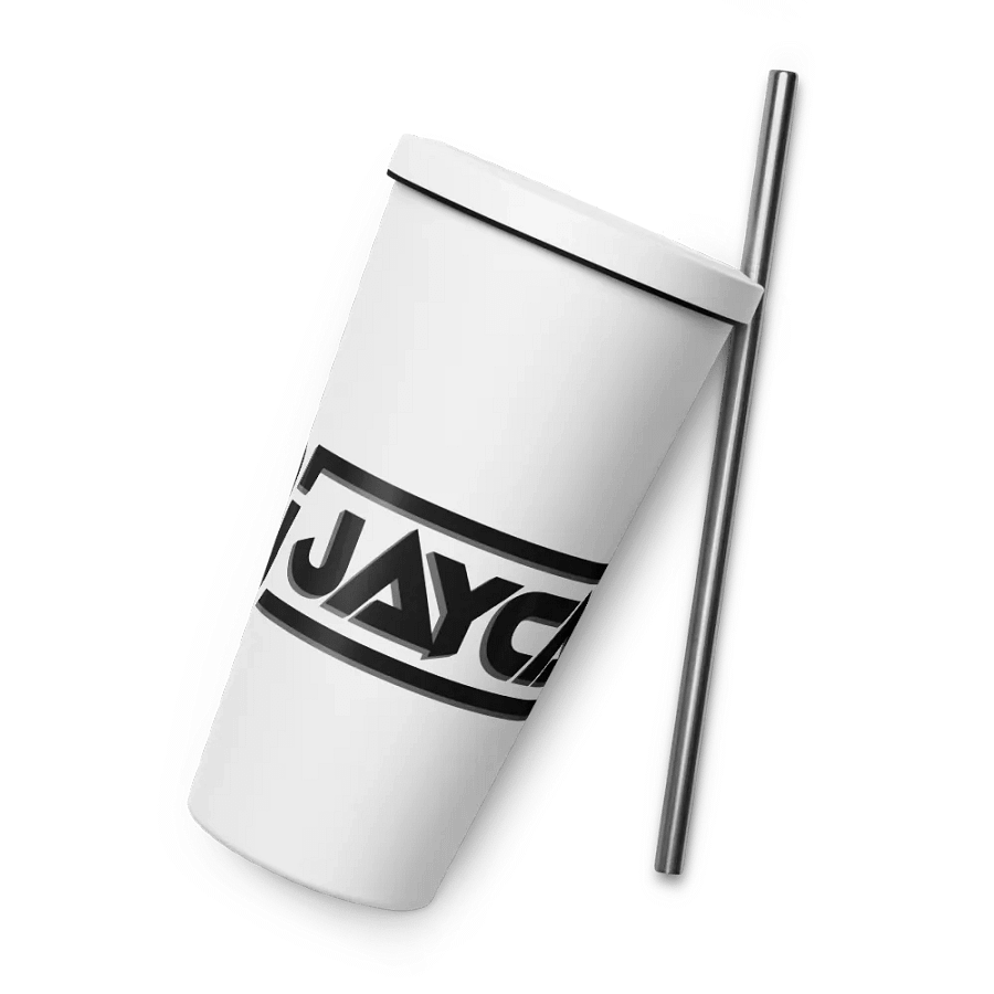 Dj JayCan Insulated Tumbler with a Straw White product image (6)