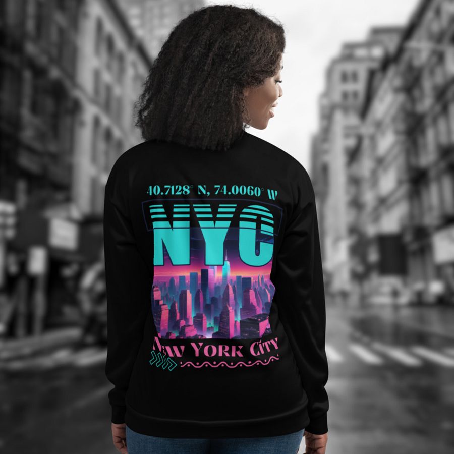 NYC New York City Graphic All Over Print Bomber Jacket product image (4)