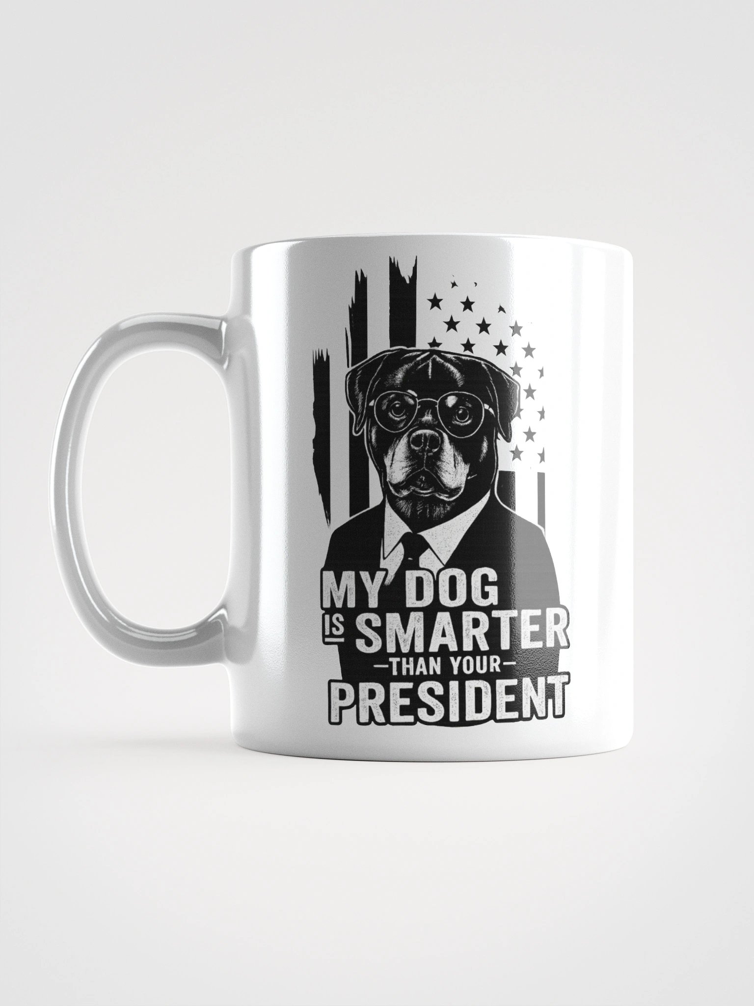 Smart Rottweiler White Glossy Mug product image (6)