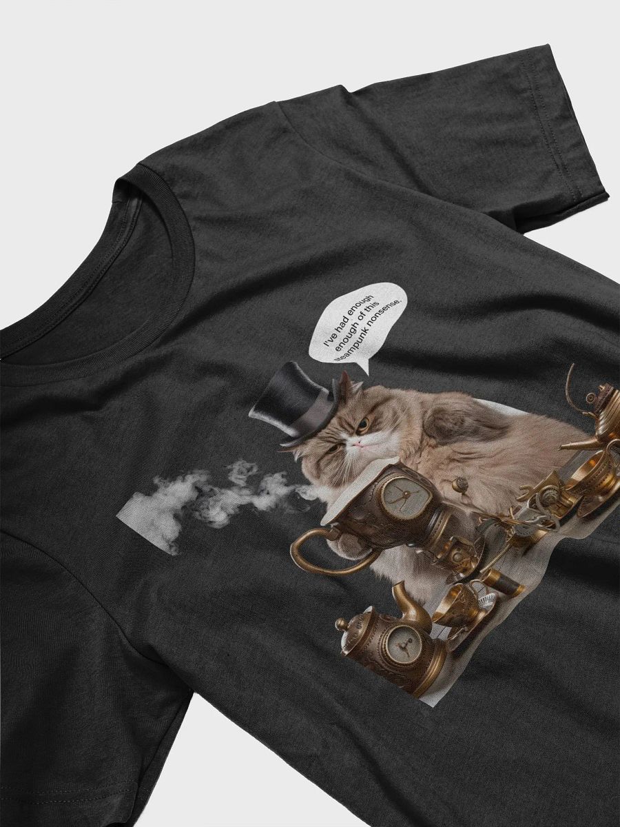 Grumpy Teatime Cat Steampunk T-Shirt product image (3)
