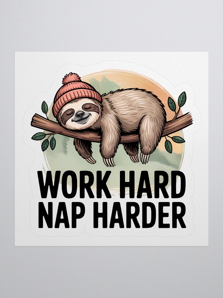 Work Hard Nap Harder Non-Sacral Sticker product image (1)