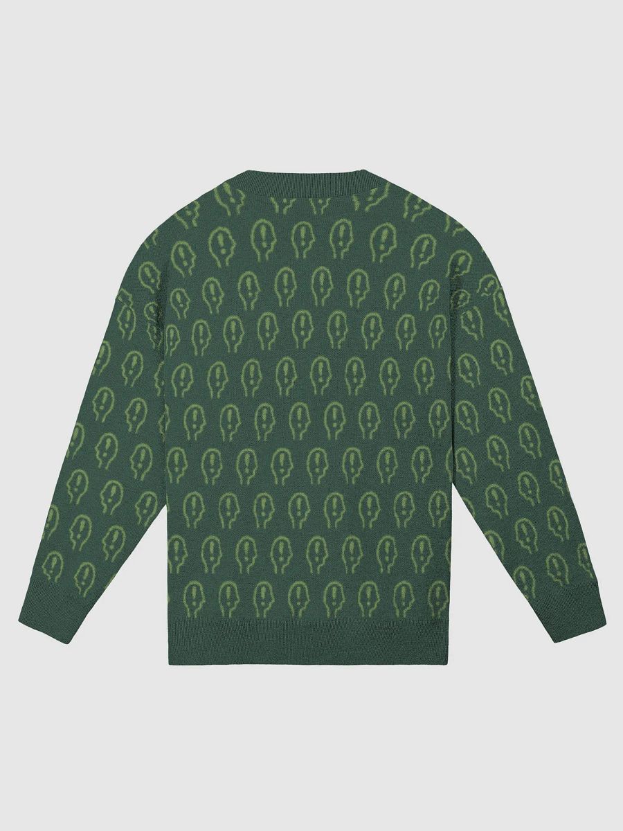EXCLAIMING MENTALLY (repeating design, duotone green) relaxed knitwear crewneck product image (8)
