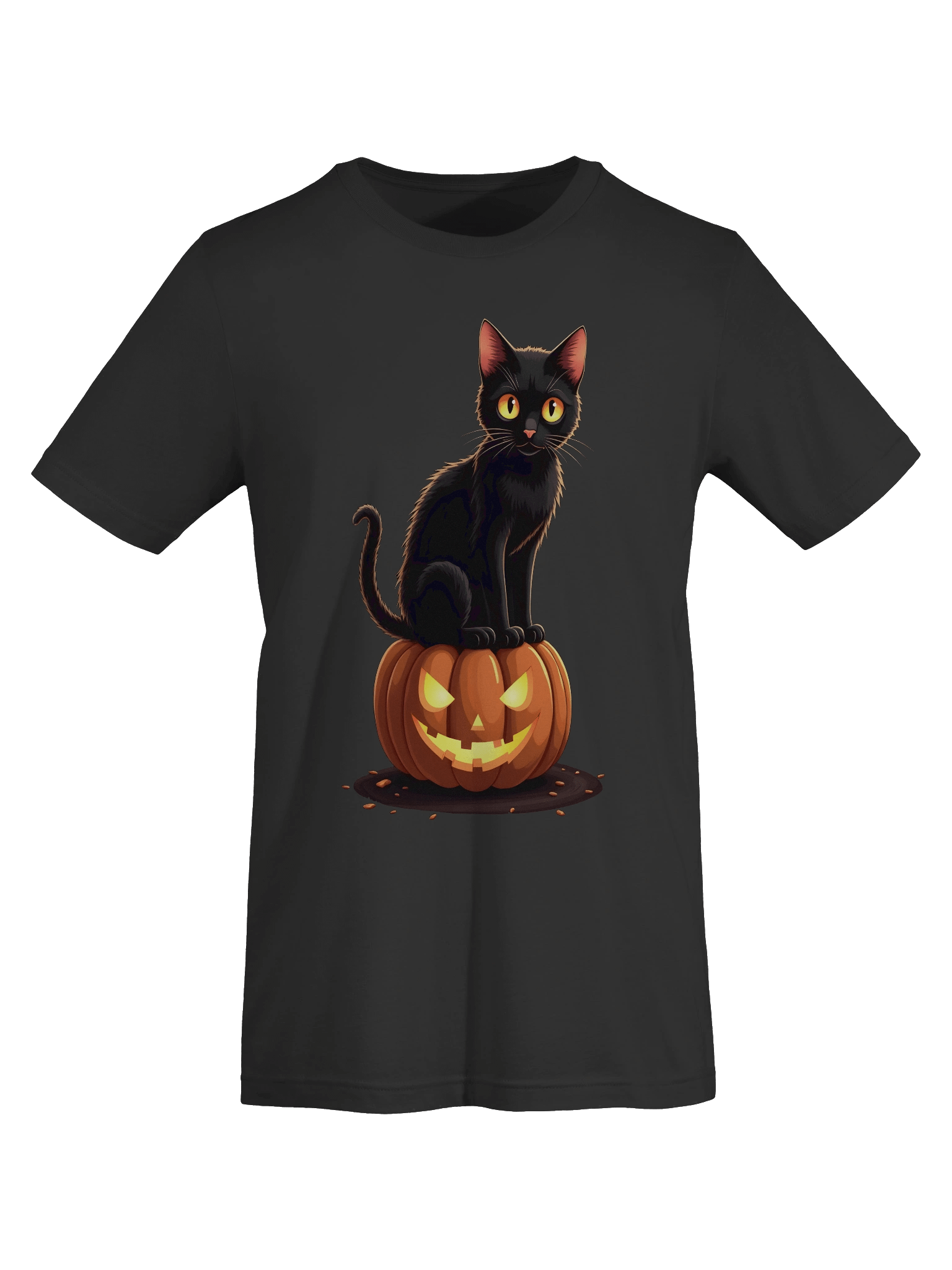 Glowing Jack-O'-Lantern Cat T-Shirt product image (68)