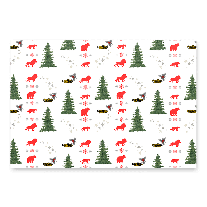 Lions Tigers & Bears Christmas Wrapping Paper product image (2)