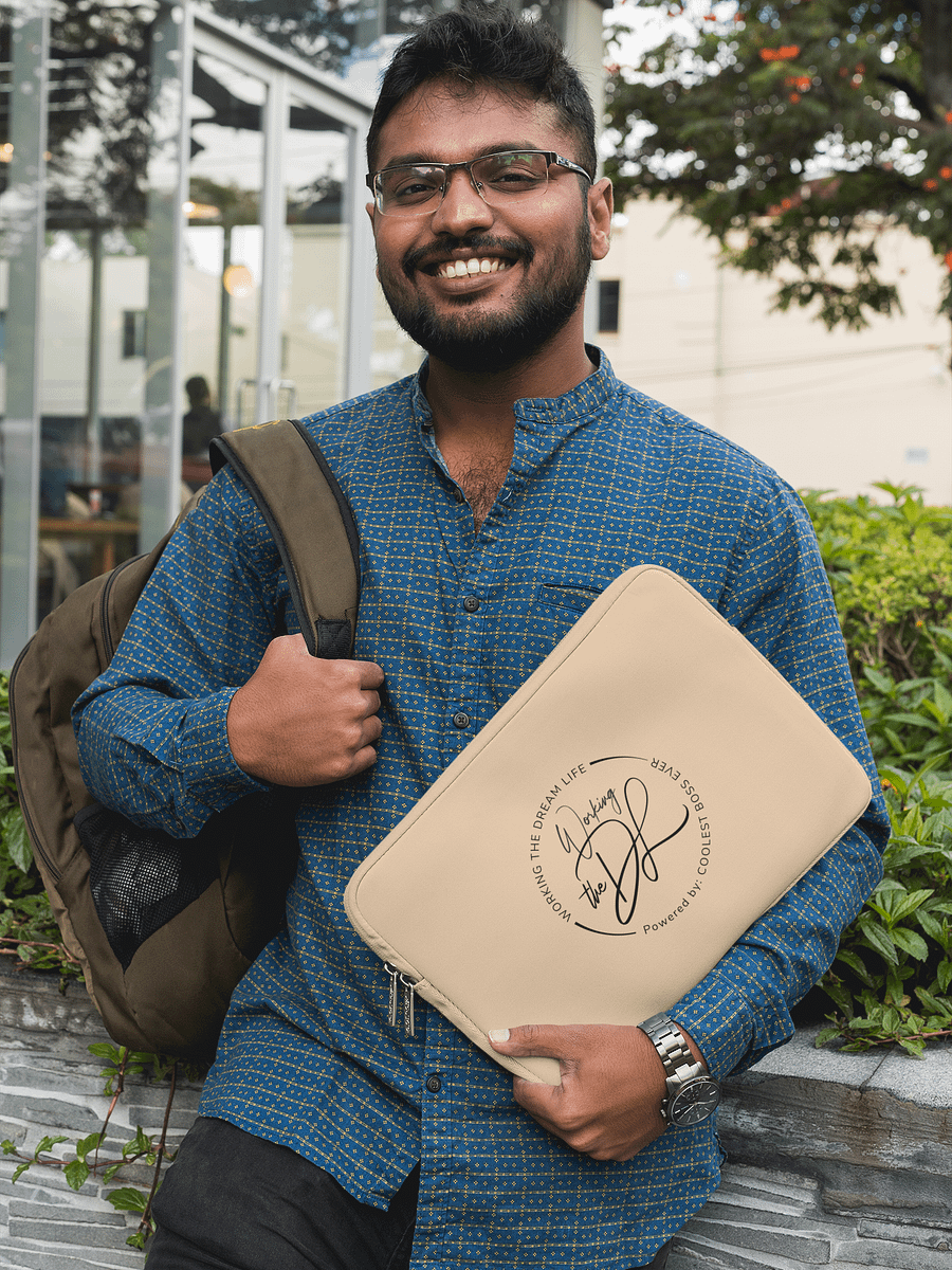 Premium Cream Laptop Sleeve – Working The Dream Life | Sleek, Protective & Leadership-Ready (13” & 15”) product image (3)