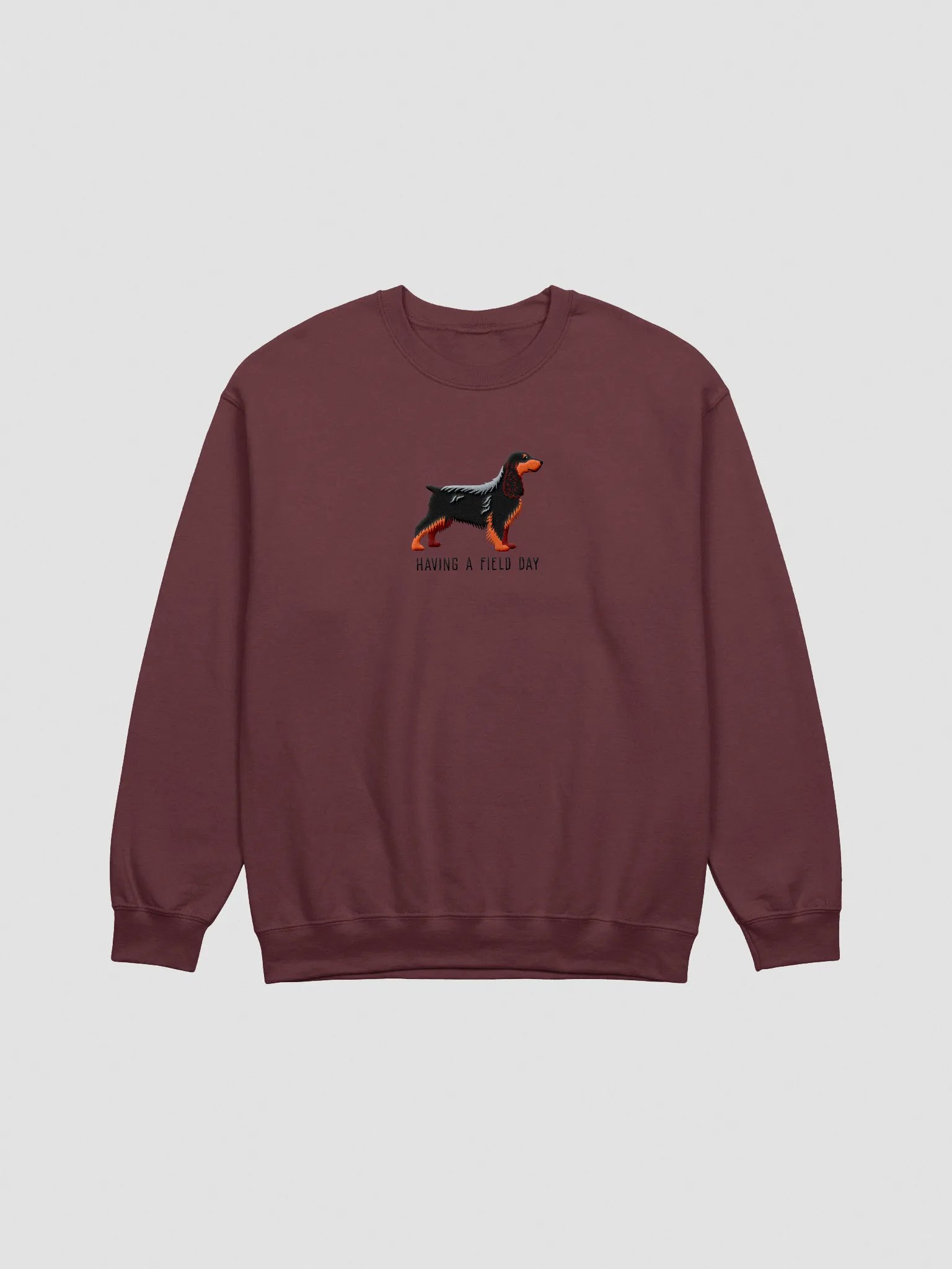 Having a Field Day Sweatshirt (Embroidered) of a Field Spaniel(Black & Tan) product image (3)