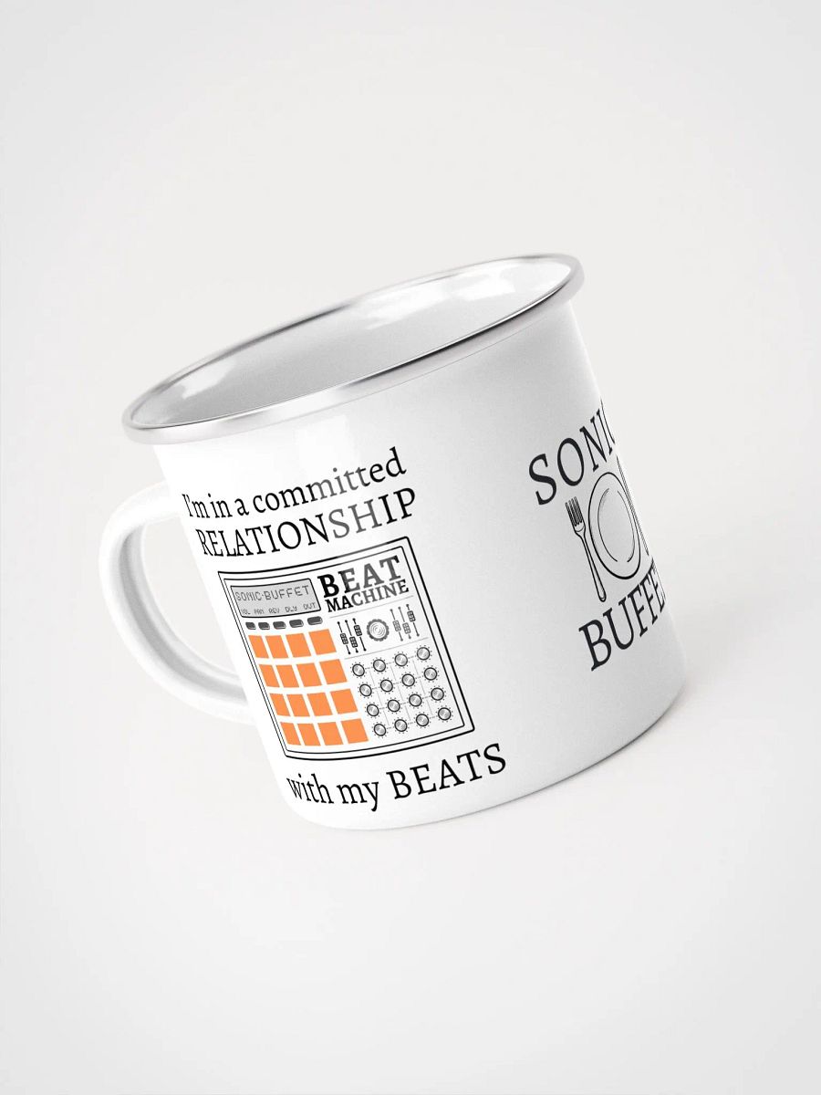 "I'm In A Committed Relationship With My Beats" Enamel Coffee Mug product image (4)