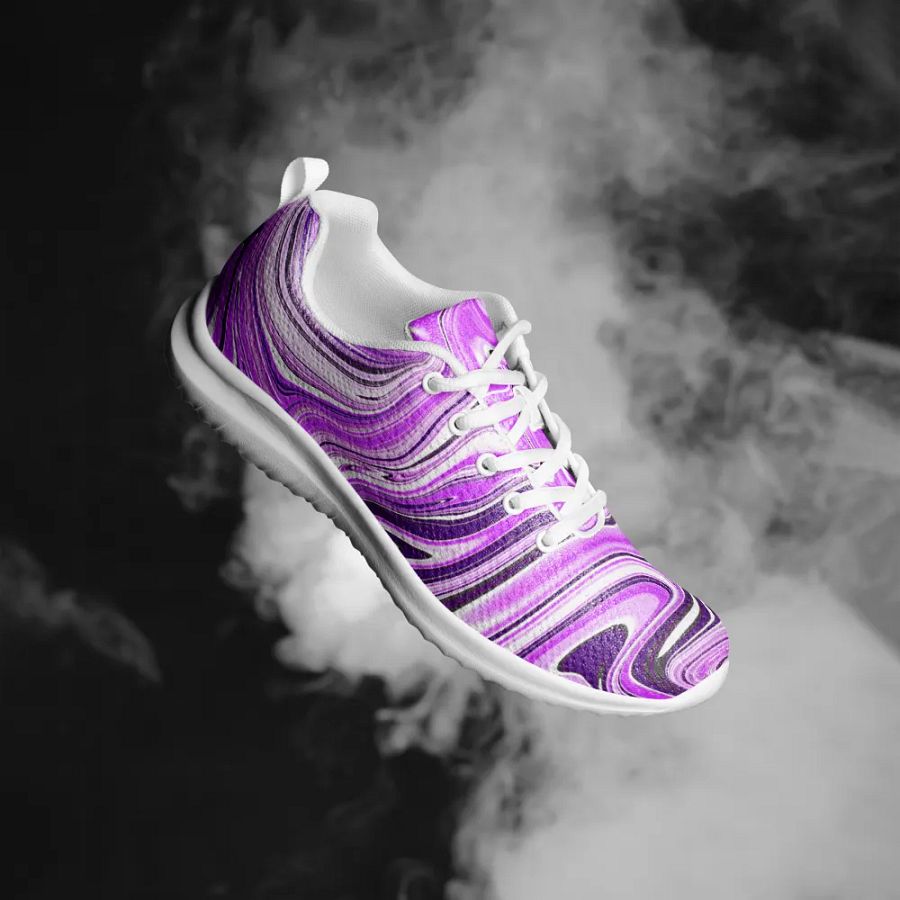 Women's Athletic Shoes - Purple Digital Fluid Art product image (5)