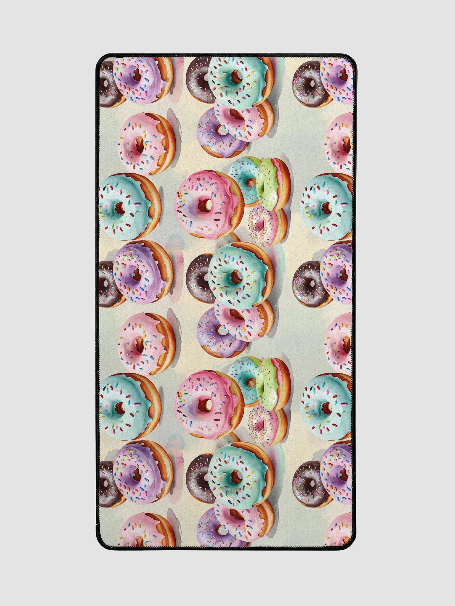 Desk Mat (31.5x15.5 inches) - Pastel Sprinkled Donuts on a Watercolor Background product image (2)