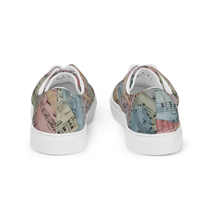 Colorful Sheet Music Collage Women's Lace-Up Canvas Shoes product image (2)