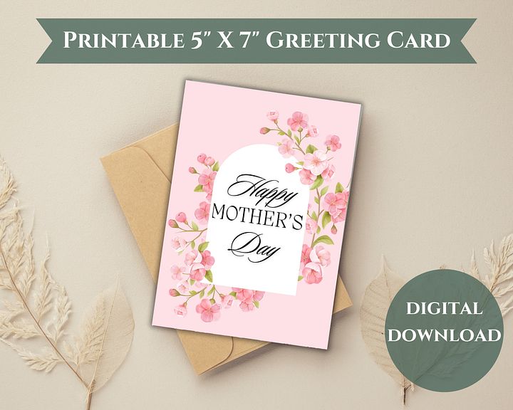 Pink Flowers Mother's Day Card product image (1)