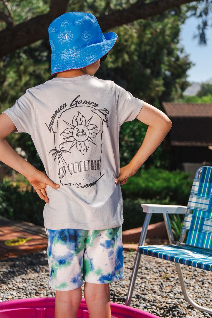 Kids Summer Gamer Boys Tee (Monochrome) product image (2)
