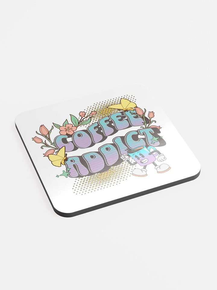 Coffee Addict Mascot Mug Cheerful Cork Coaster product image (2)