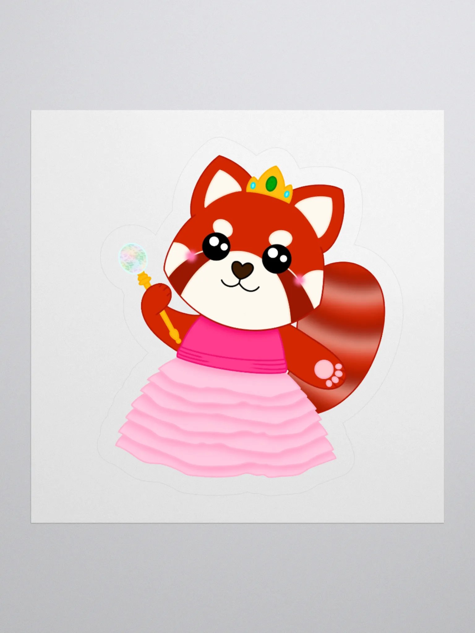 Red Panda Princess Sticker product image (1)