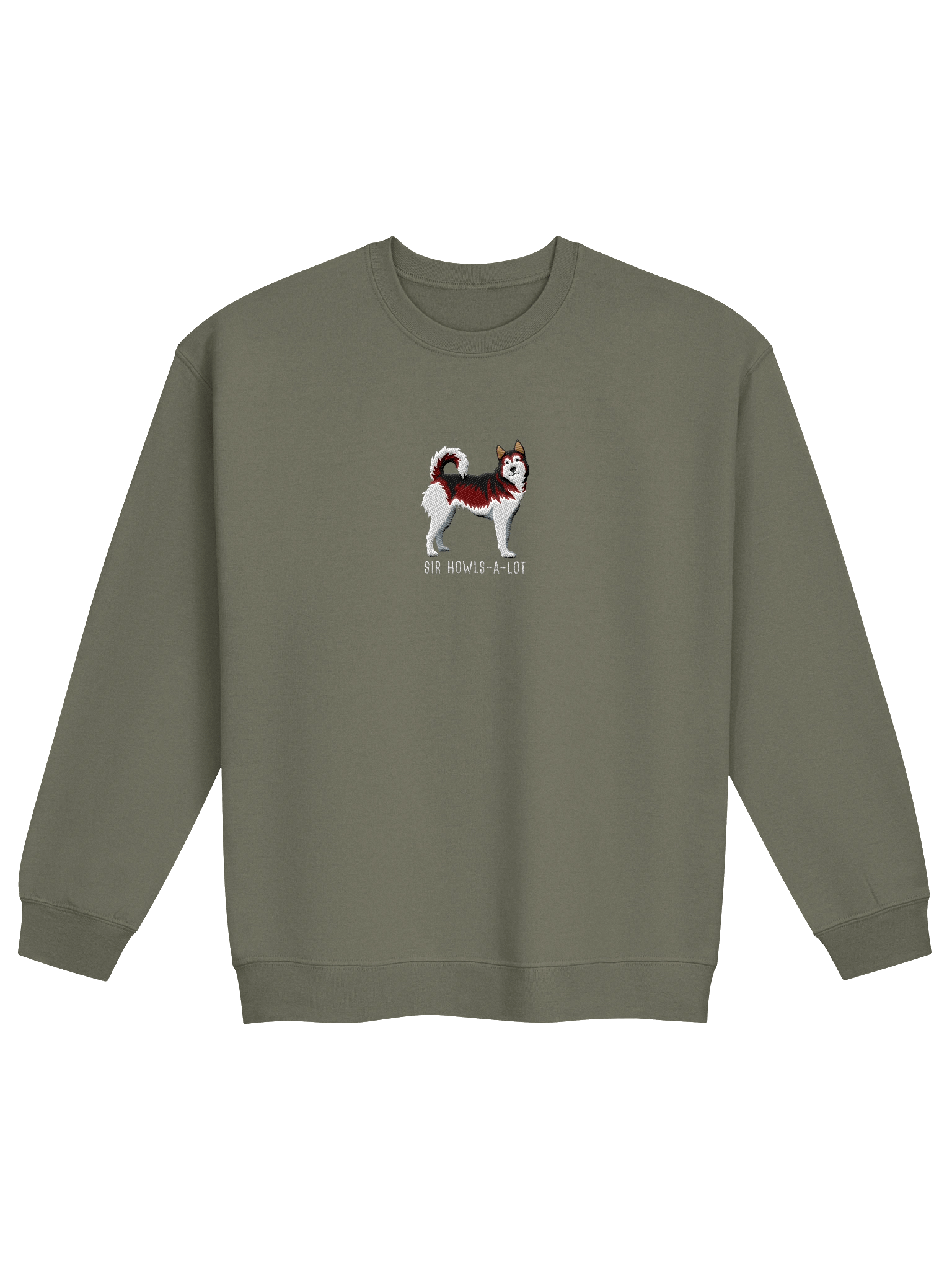 Sir Howls-A-Lot Sweatshirt (Embroidered) of a Siberian Husky(Red & White) product image (17)