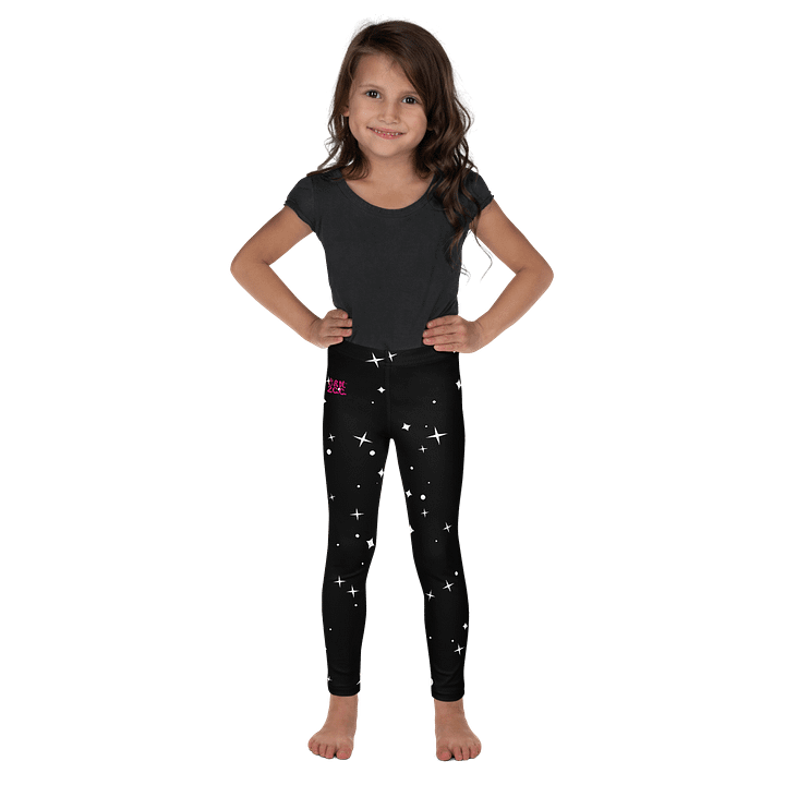 🎨Girls’ | Little Kids | Cape Cuties by BRN.2C.C.™| Leggings 💫| Pink Logo on Starry Black product image (1)