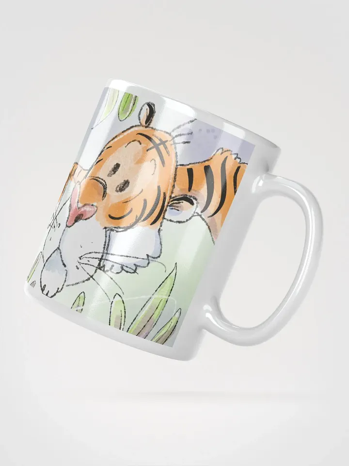 Hand Drawn Tiger Trio White Glossy Mug product image (6)