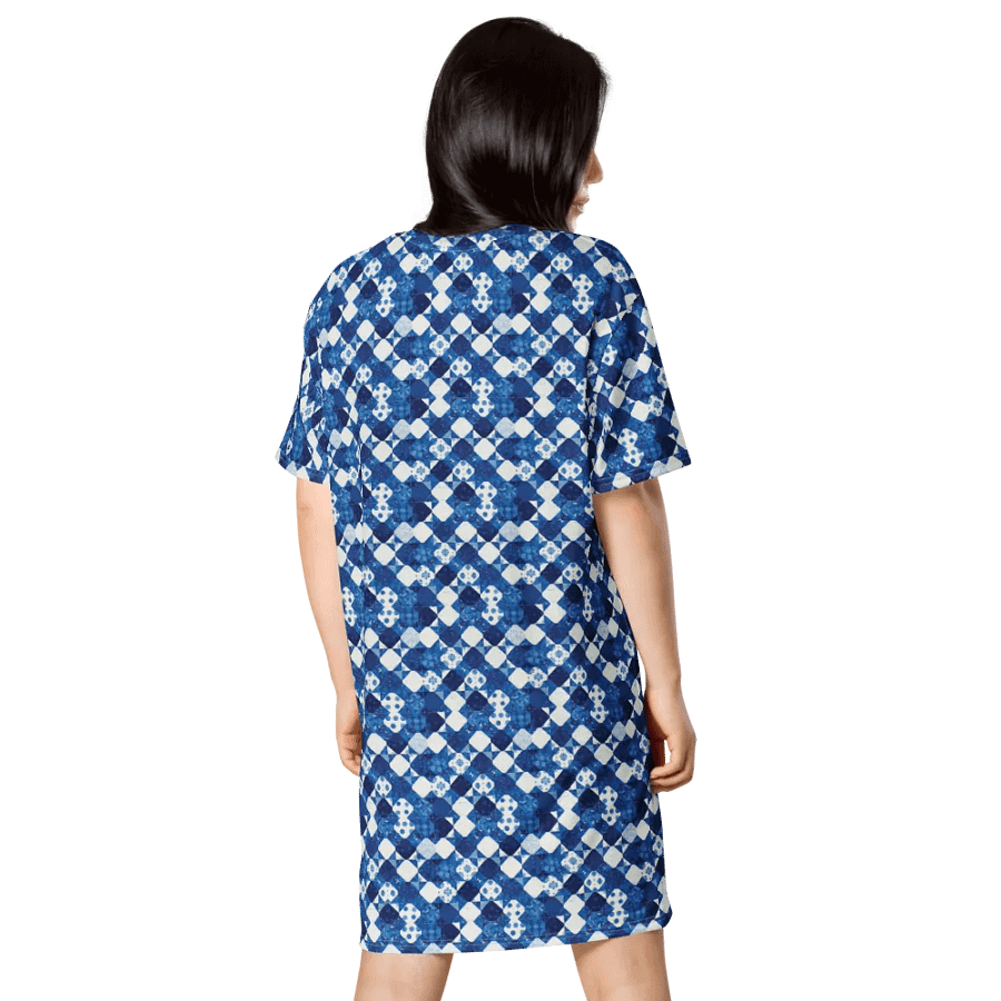 Vibrant Blue Abstract All-Over Dress product image (2)