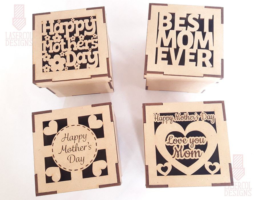 Mother's Day Gift Box (4 Styles) - Laser Cut Files product image (3)