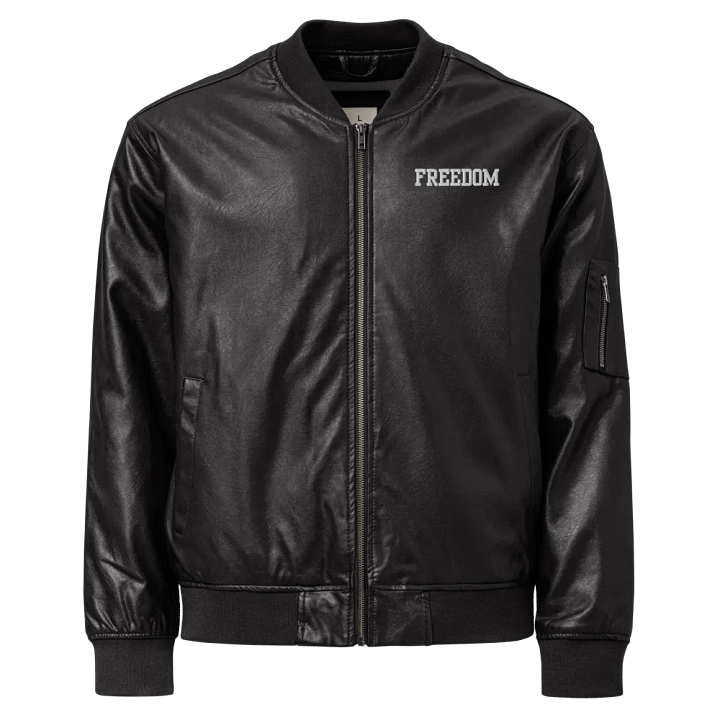 Freedom Faux Leather Bomber Jacket product image (2)