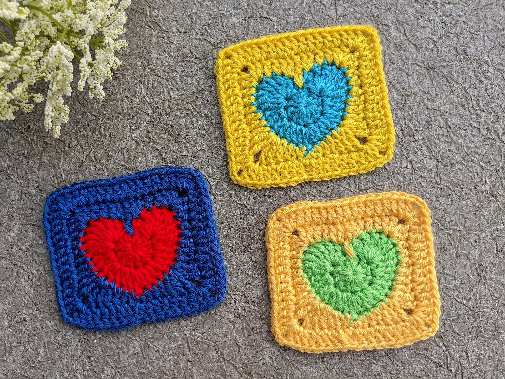 Crochet Solid Heart Granny Square Pattern product image (6)