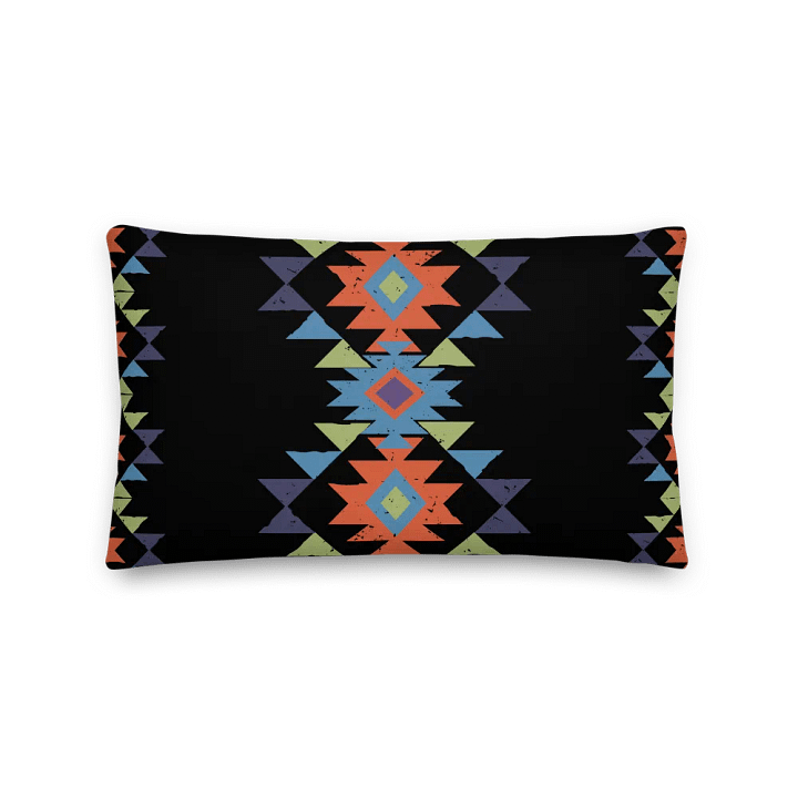 Aztec Tribal Pillow, Bohemian Black Cushion, Southwestern Eclectic Home Decor product image (2)