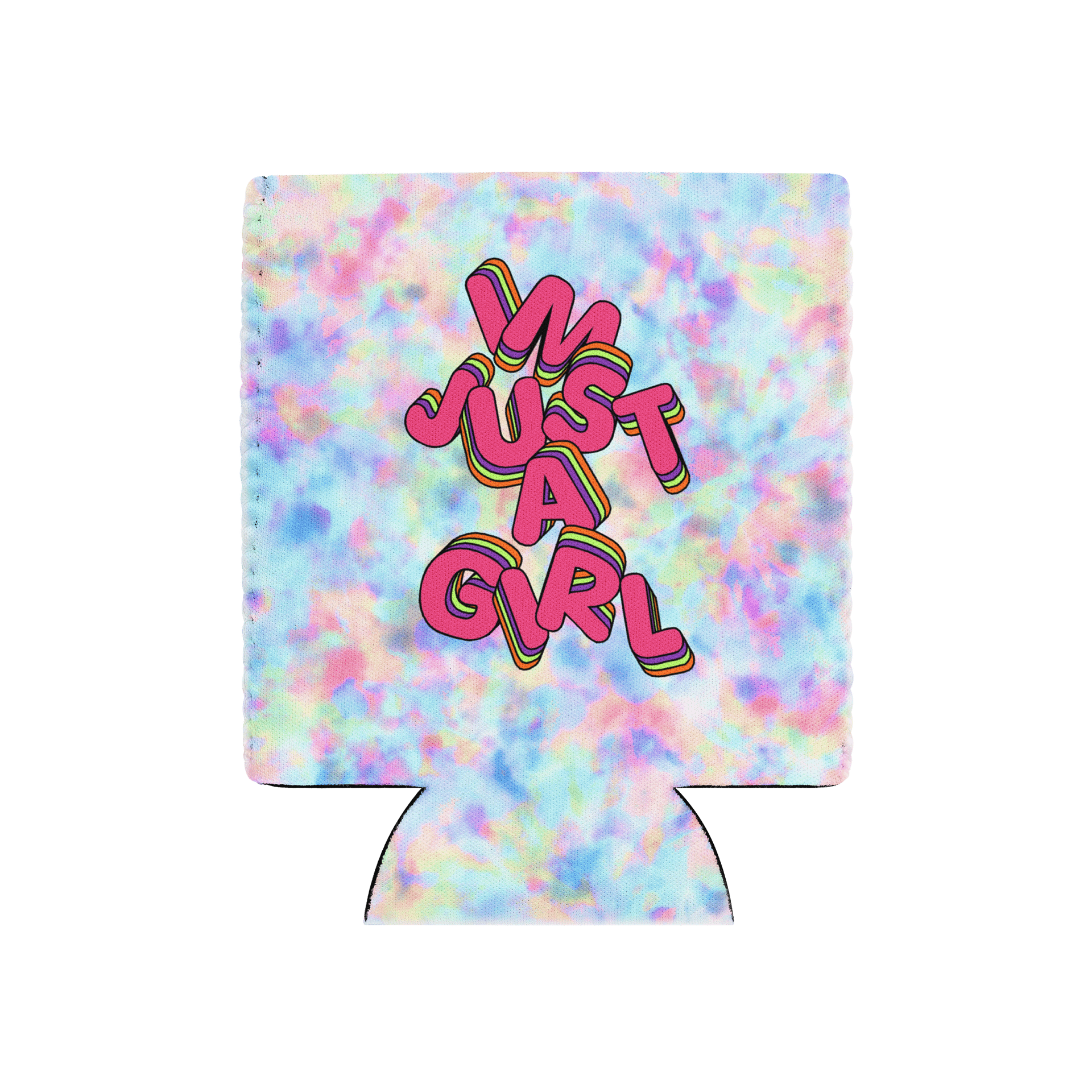 "I'm just a girl" Pastel Tie-Dye Coozie product image (1)