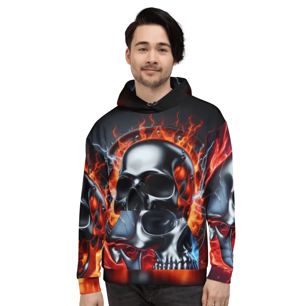 Electric Inferno - Unisex Skull Hoodie #8 product image (2)