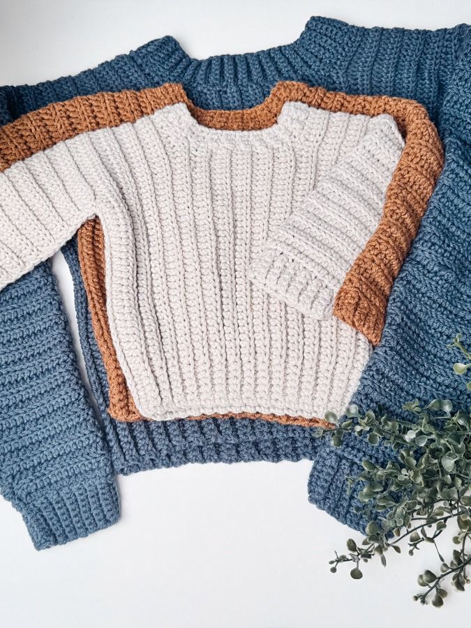 Easy Cuff to Cuff Crochet Child Sweater Pattern - Made in One Piece! product image (1)