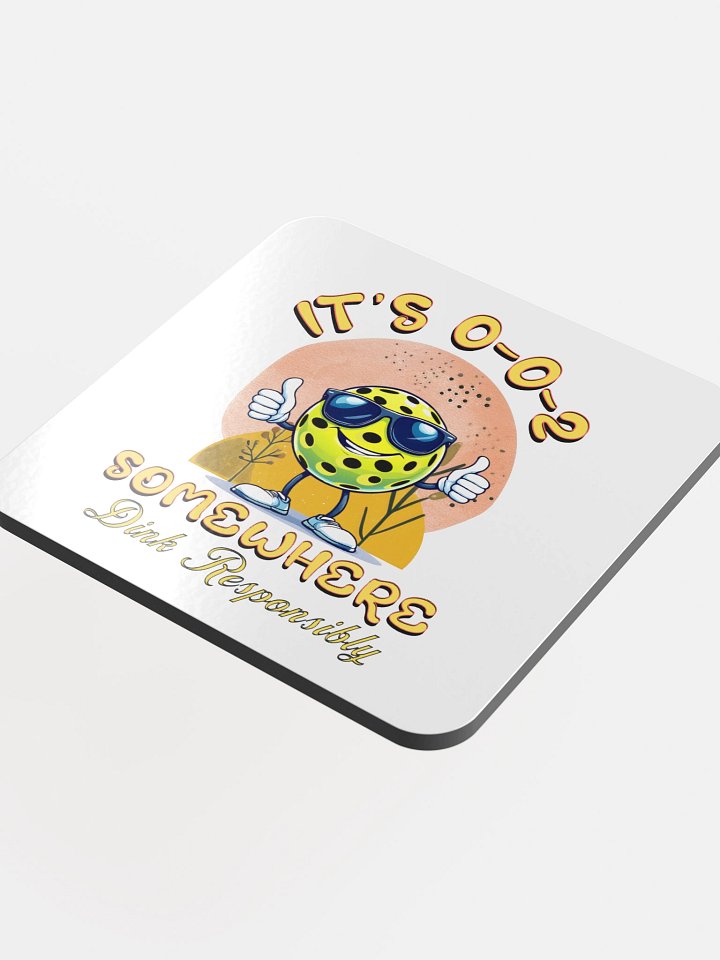 Its 002 Somewhere Pickleball Funky Sunshine Cork Coaster product image (1)