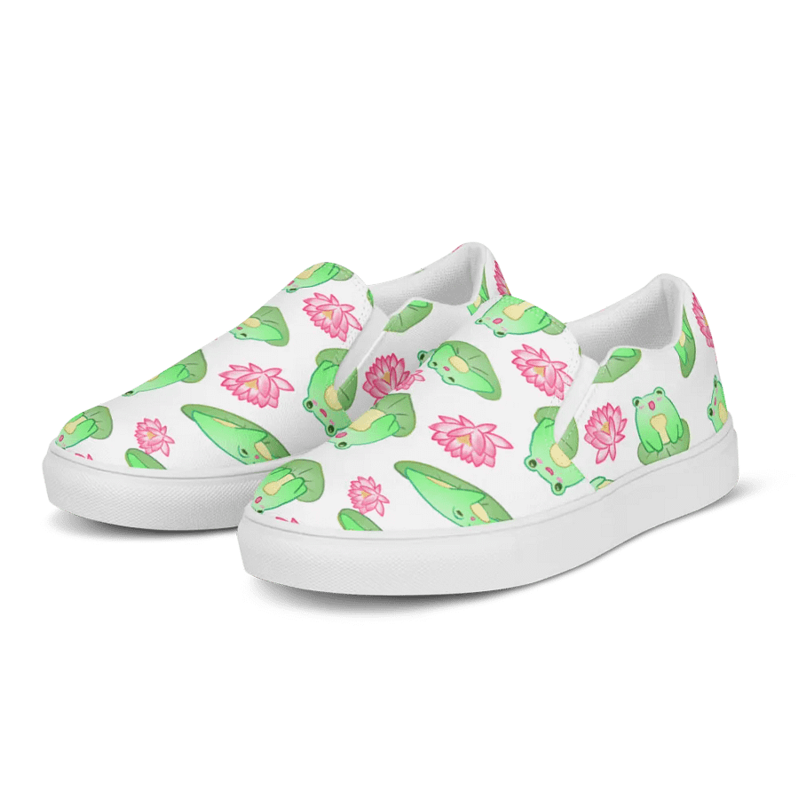Kawaii Froggie Womens Slip On Shoes product image (3)