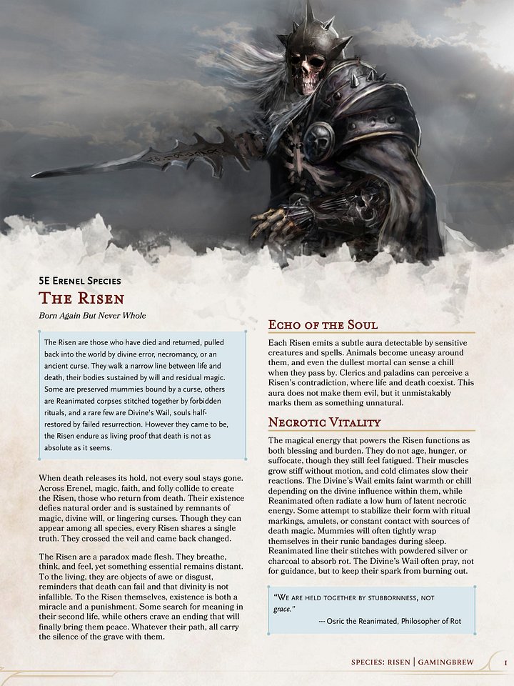 Risen | 5E Species product image (2)