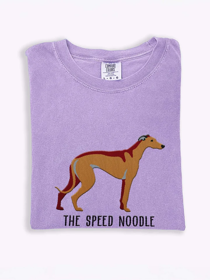 The Speed Noodle T-Shirt(Embroidered) of a Greyhound(Tan) product image (1)