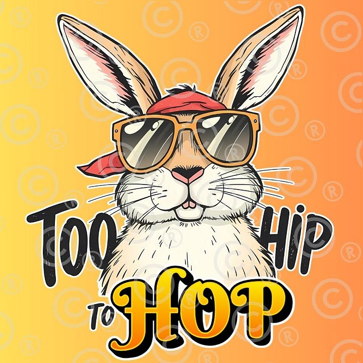 Too Hip to Hop – Cool Easter Bunny Digital Download | PNG 4500x5400px, 300 DPI product image (1)