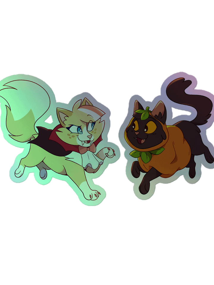 Cream & Spooky Halloween Sticker V1 (Holographic) product image (1)