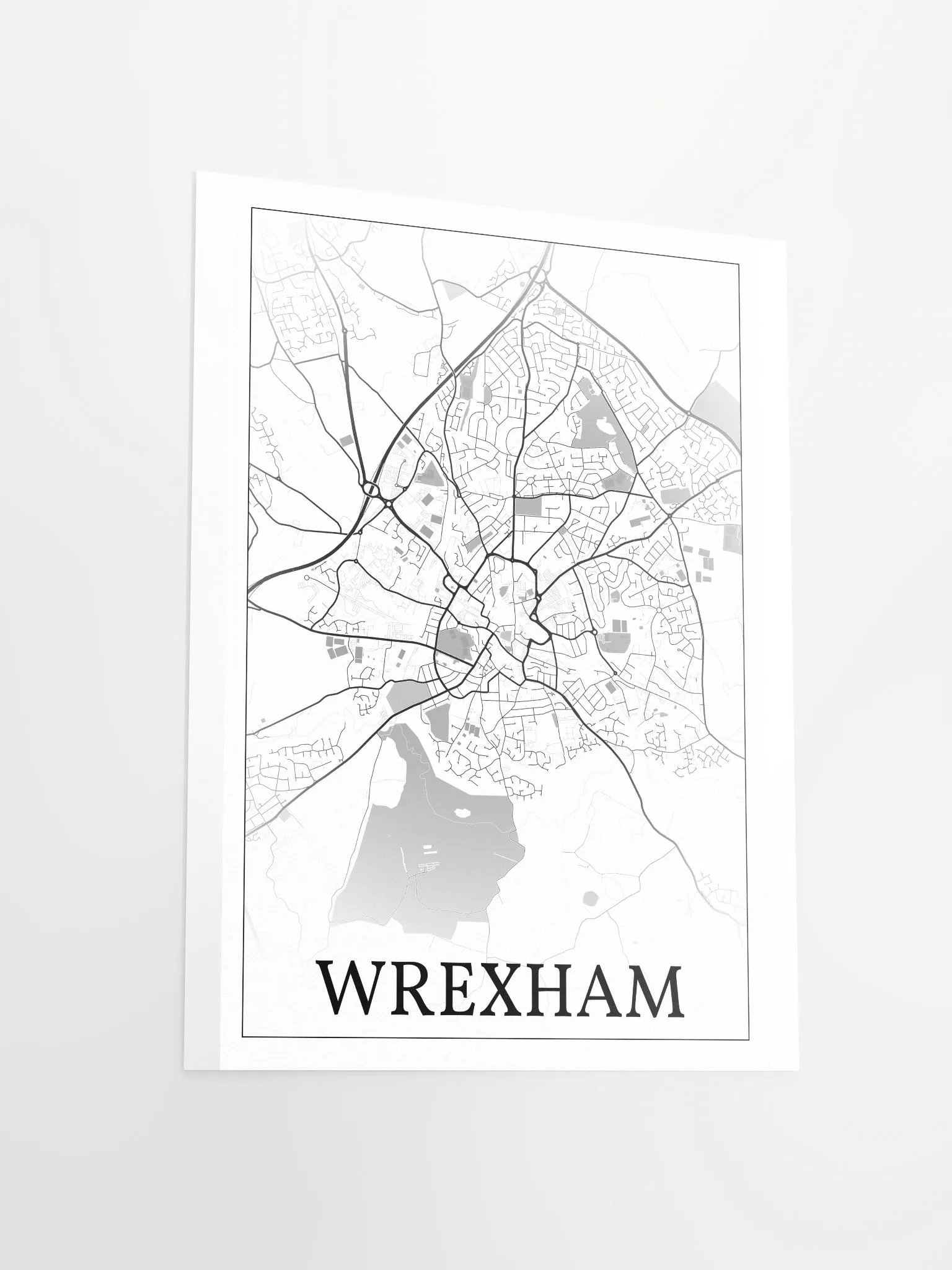 Wrexham, Wales, city map print product image (13)