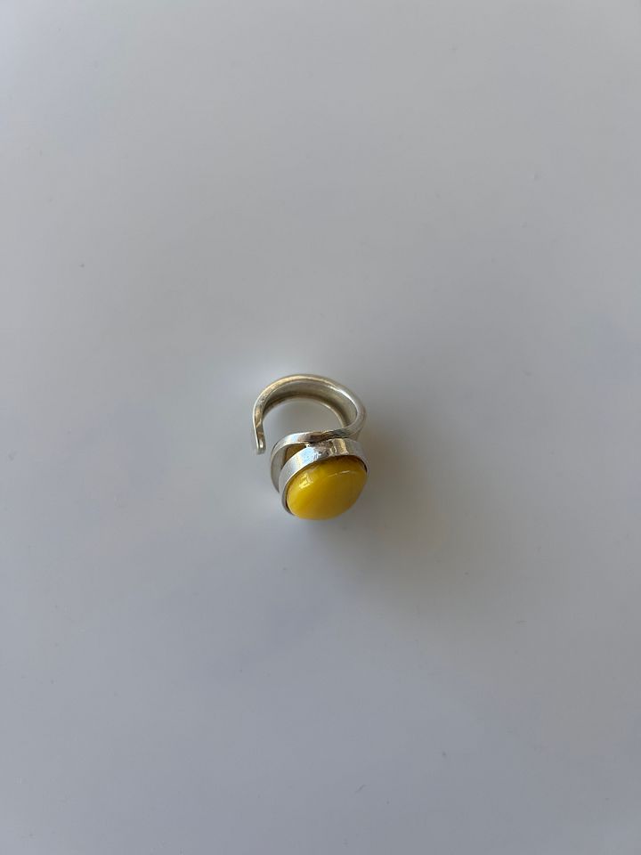 Baltic Egg Yolk Amber 925 Sterling Silver Adjustable Ring product image (2)