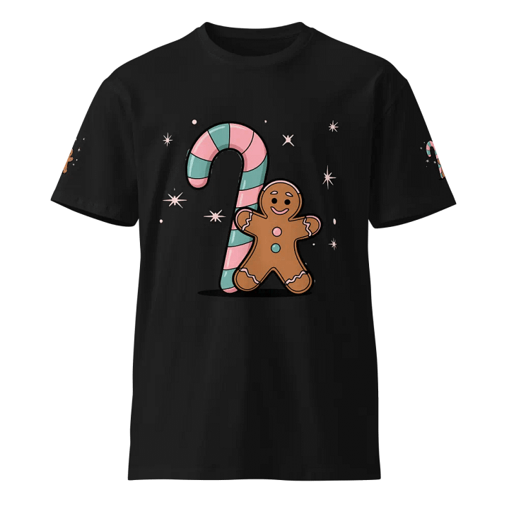 Festive Candy Cane and Gingerbread Man T-Shirt product image (1)