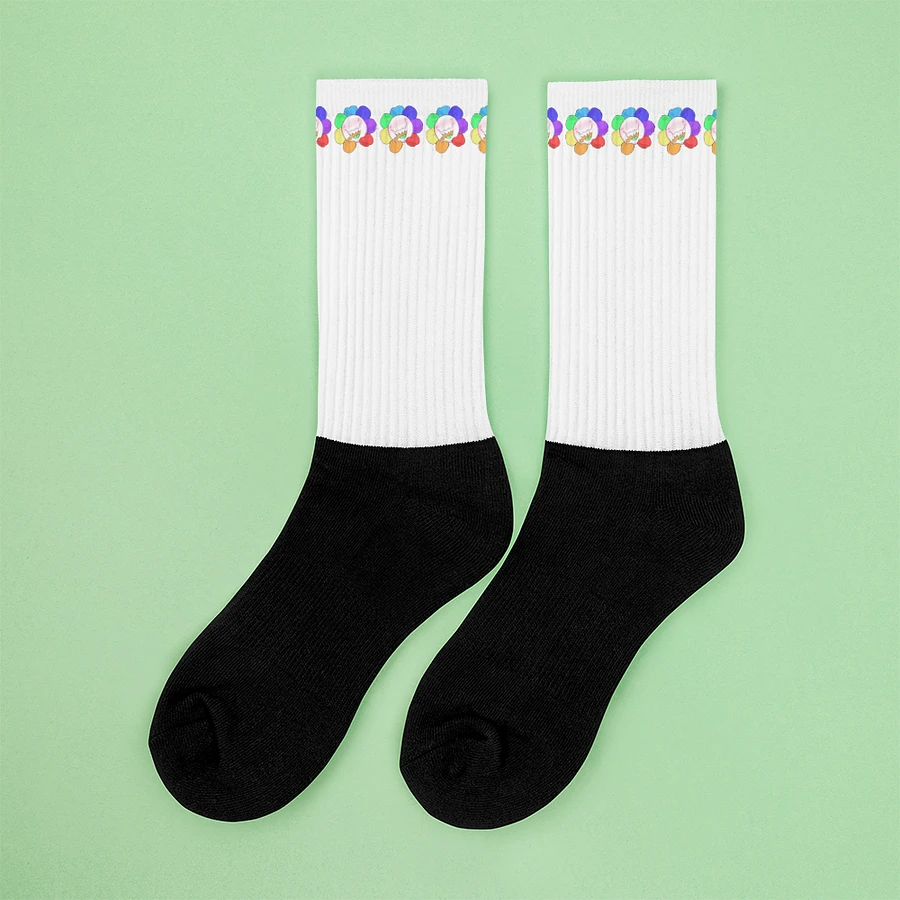 White Flower Stripe Socks product image (5)