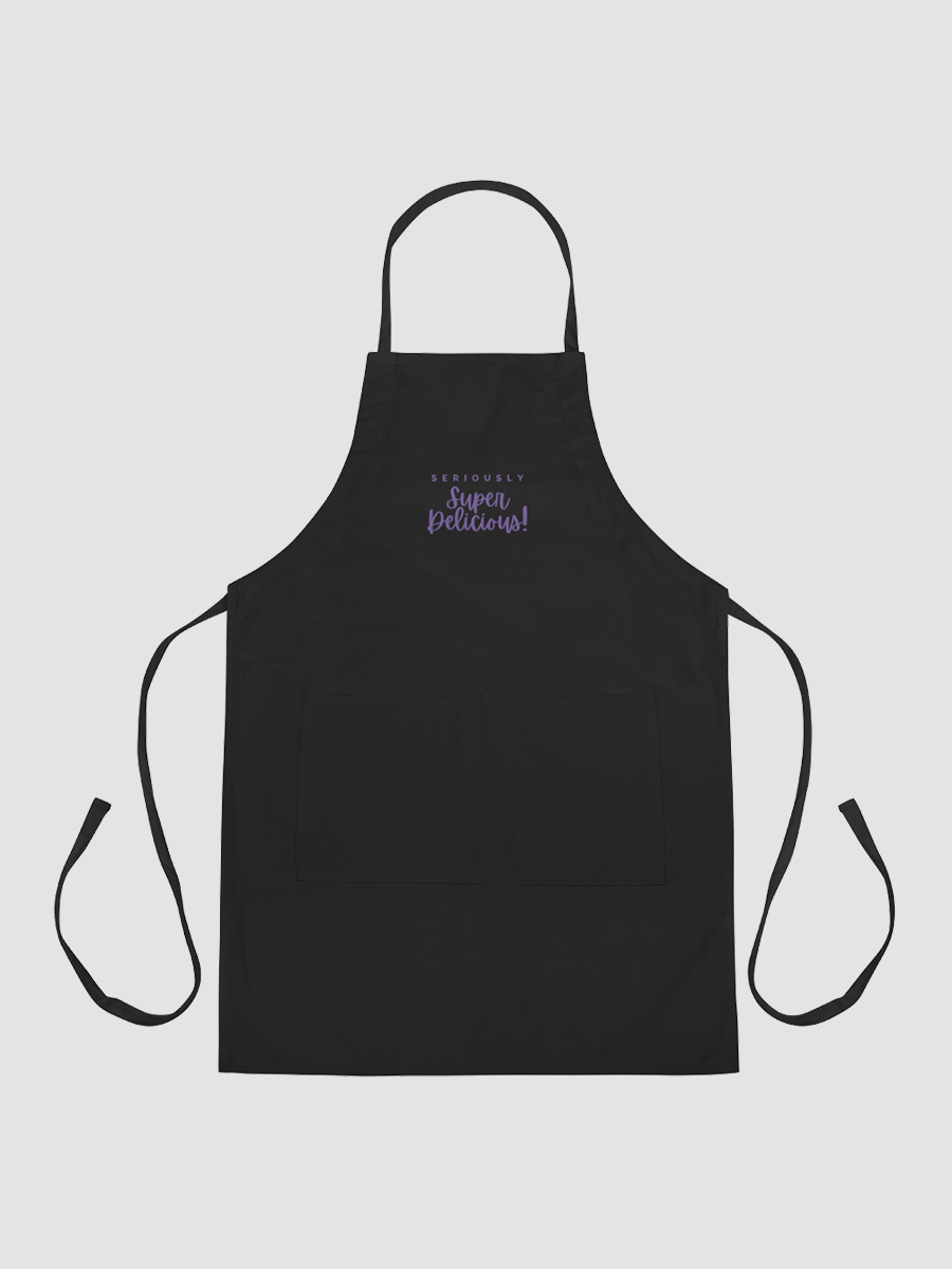 Super Delicious Embroidered Cooking Apron (Lavender) product image (2)