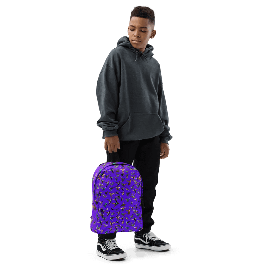 umming birds purple All-Over Print Backpack for arty friends birders product image (6)