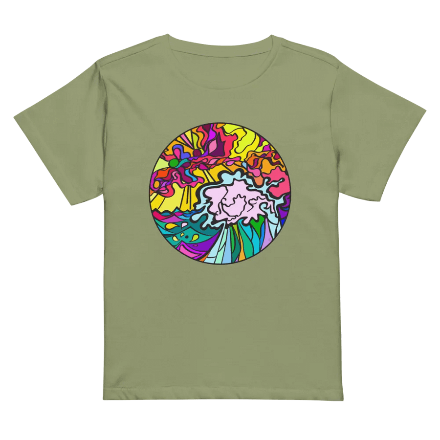 Lively Stained Glass Swirl Women's Tee - Wave at Sunset product image (3)