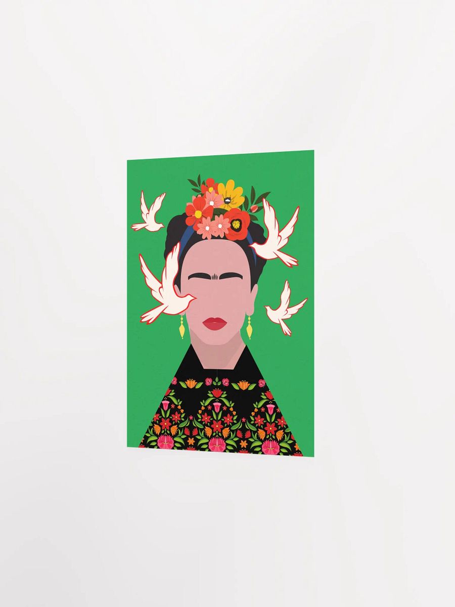 Frida Kahlo with Birds Folk Art Illustration Colorful Poster product image (12)