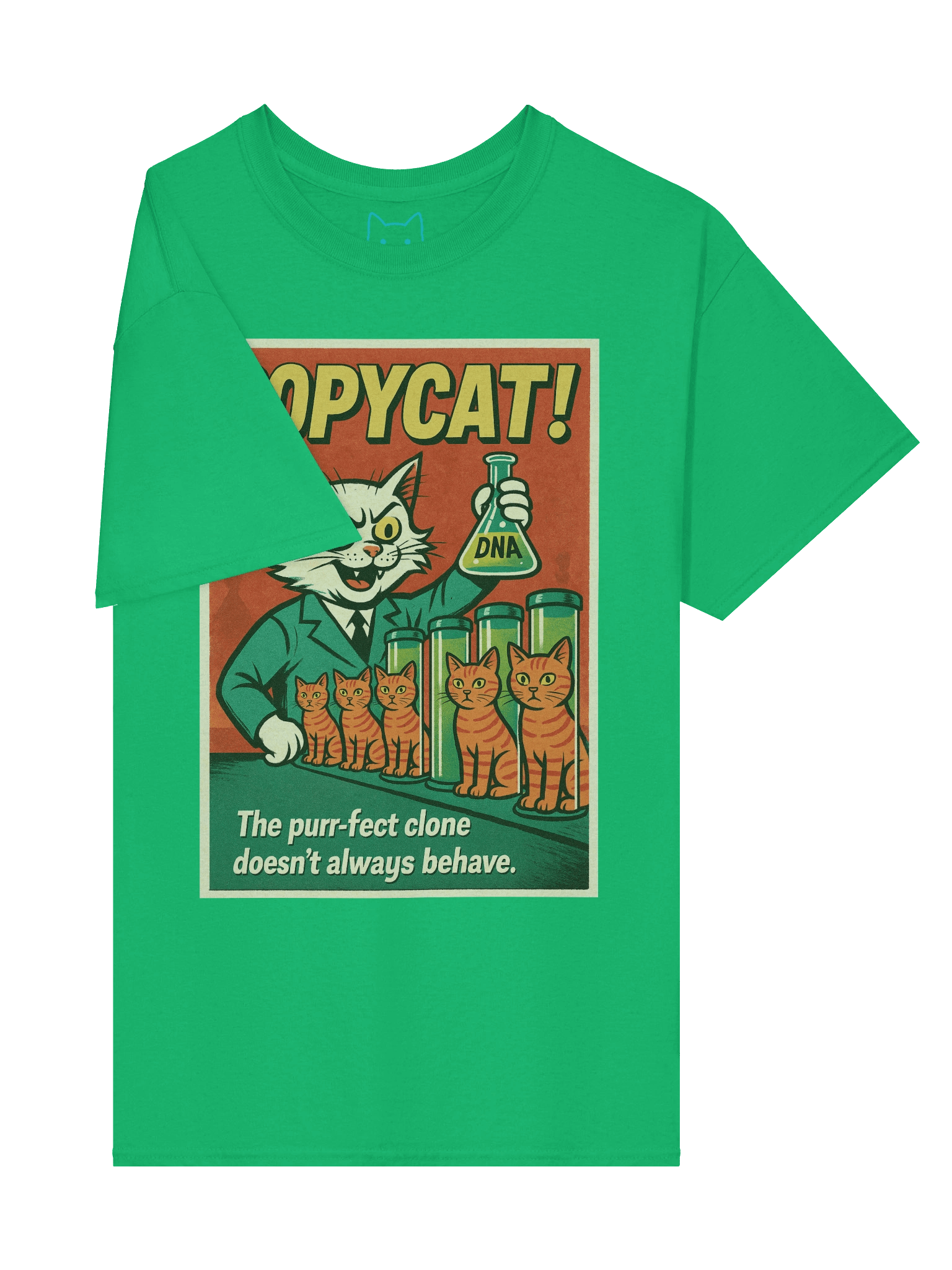 Copycat! Purr-fect Clone Mad Cat Scientist Boxy Fit Unisex T-Shirt product image (52)